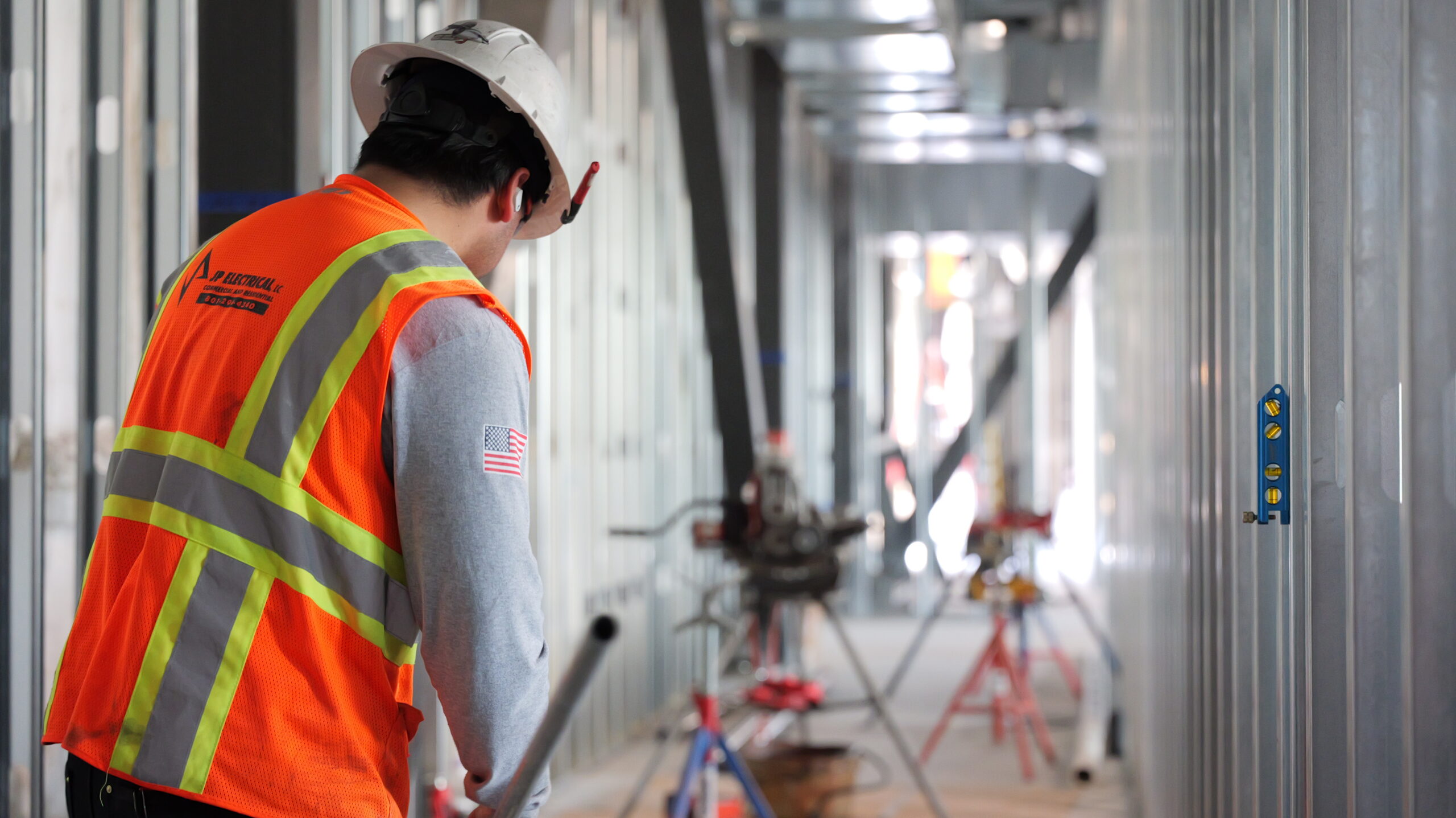 JP Electrical Electrician working on a job site. Located in Salt Lake City, Utah. Northern Utah.