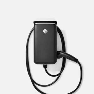 Rivian brand EV car charger attached to a wall