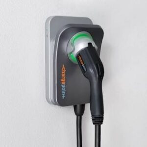 Chargepoint home EV car charger attached to a wall