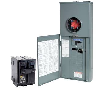 Exterior 200 amp main meter socket and utility disconnect enclosure